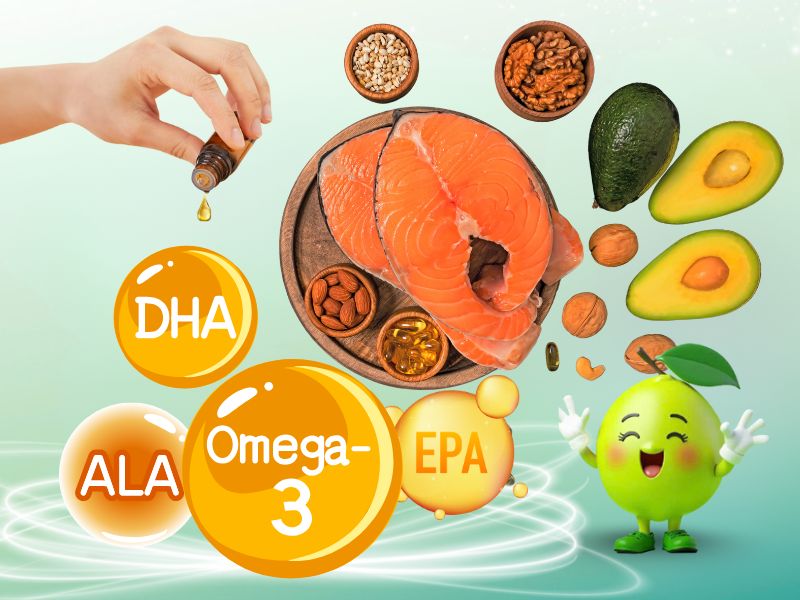 Hình ảnh nhóm thực phẩm giàu DHA và Omega-3 cho mẹ và bé