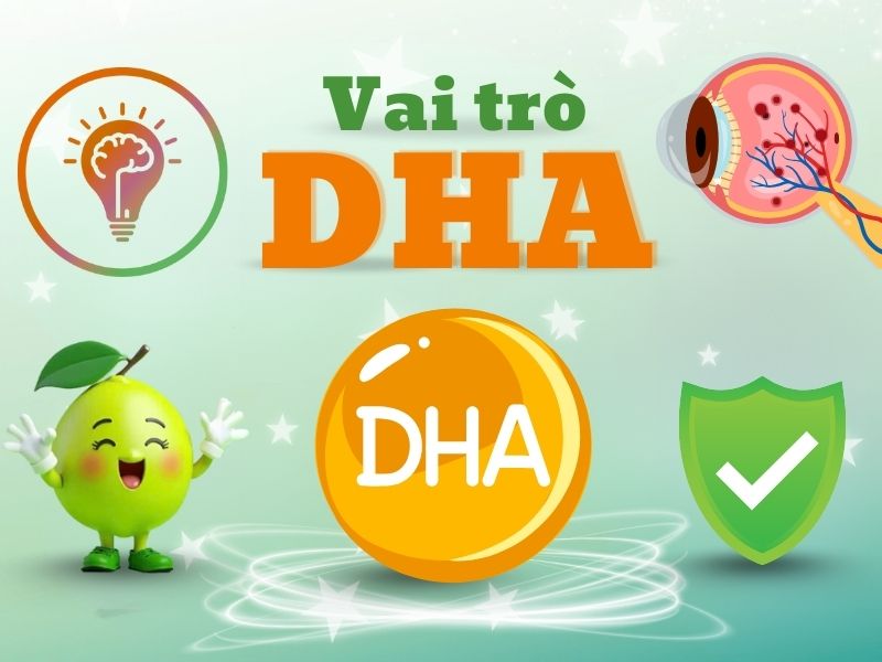 Hình ảnh vai trò của DHA đối với trí não, thị giác, hệ miễn dịch của trẻ